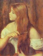 Young girl combing her hair 1894